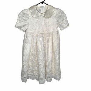 Vtg Jessica Mcclintock Lace Dress 6 White cream